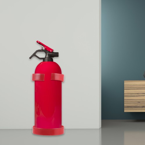 Red fire extinguisher wall - red,